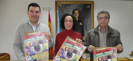 Gabriel Samper, Rosario Martínez y Julio Ruiz en la presentación del Concurso